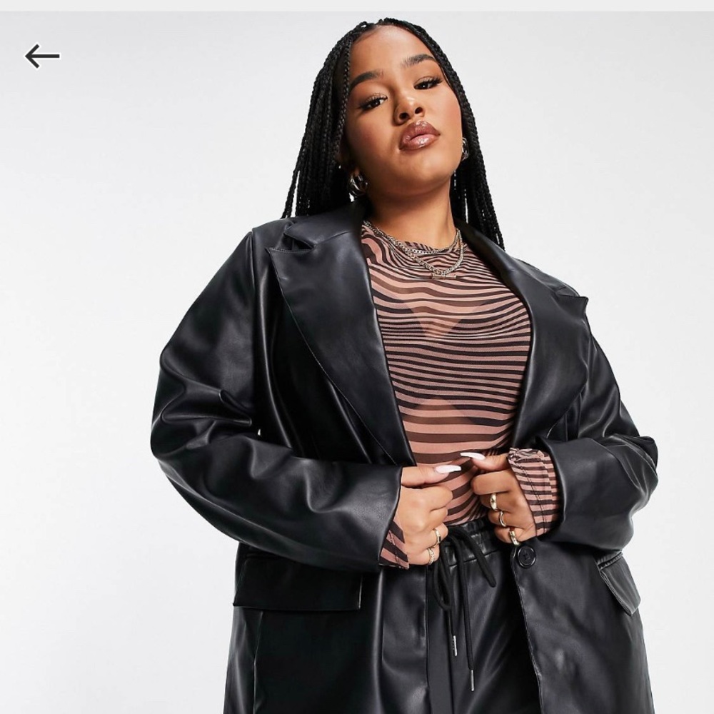 Asos Faux Leather Blazer
